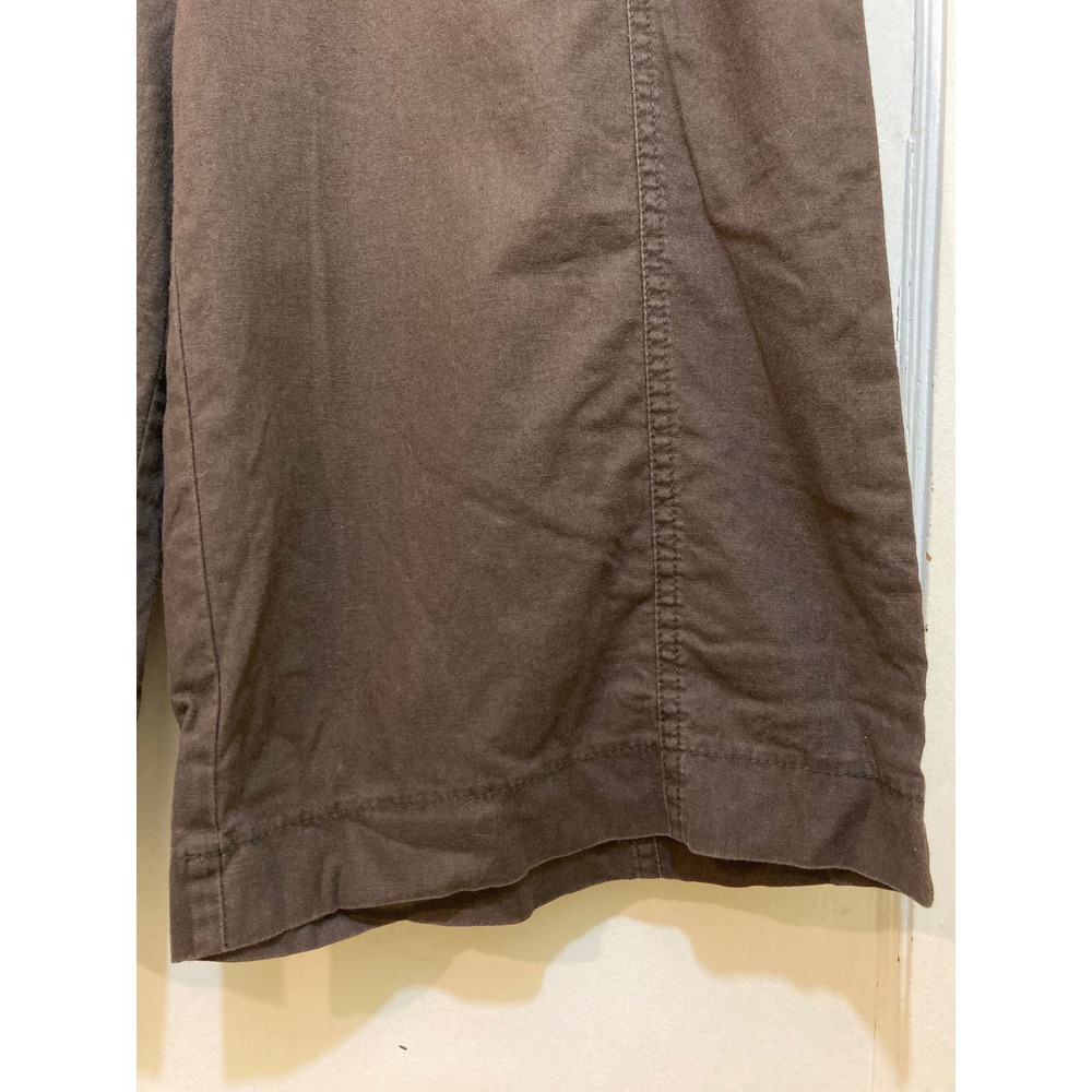 Ann Taylor LOFT Marisa Brown Linen Blend Wide Leg Crop Pants Tie Waist Size 8 - Picture 4 of 9